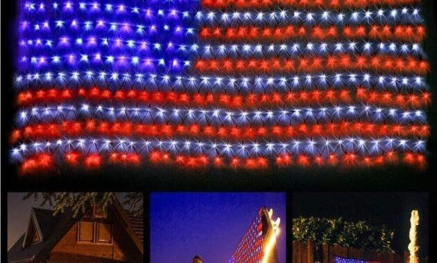 American flag lighted decoration