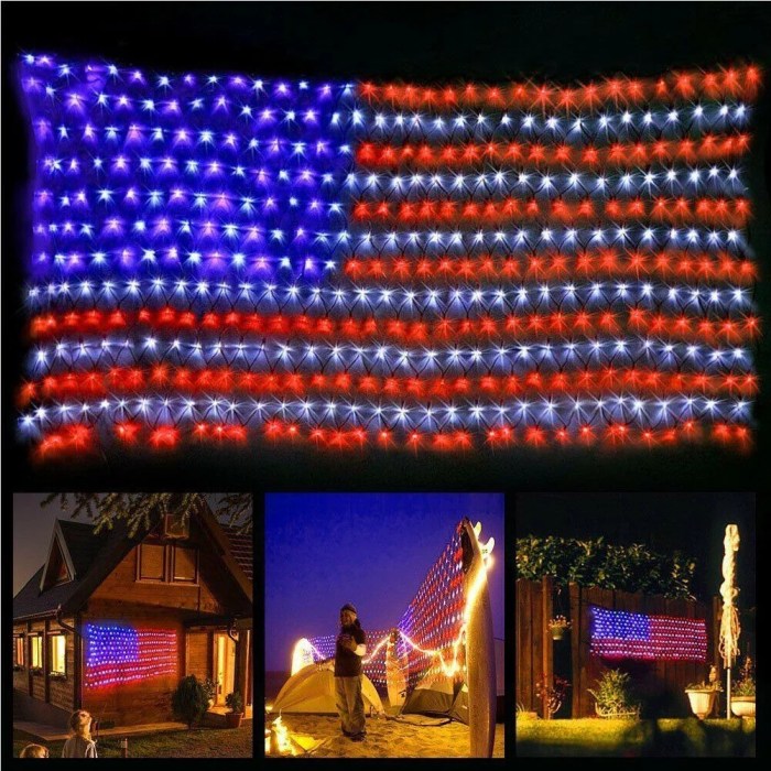 American flag lighted decoration