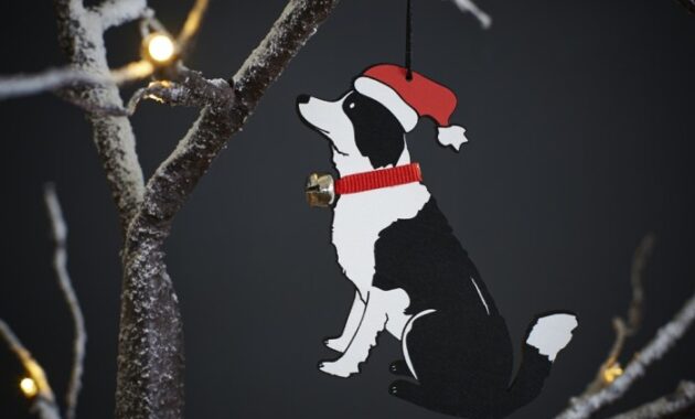 Border collie light up christmas decoration