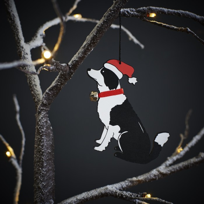 Border collie light up christmas decoration