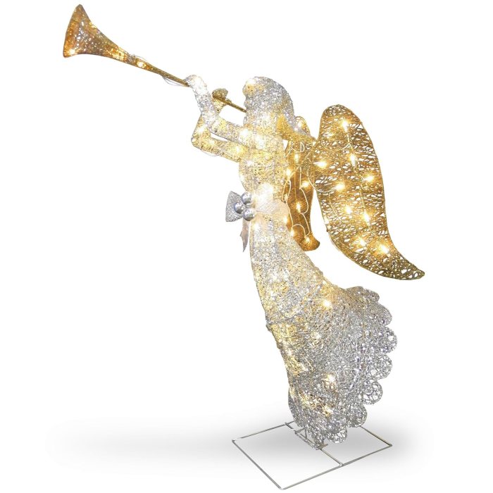 Angel christmas decoration lighted display