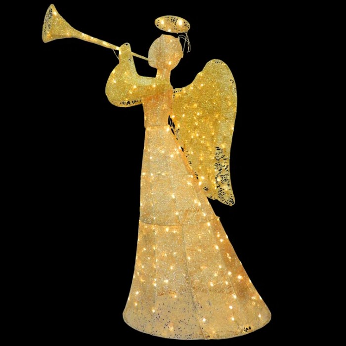 Angel christmas decoration lighted display