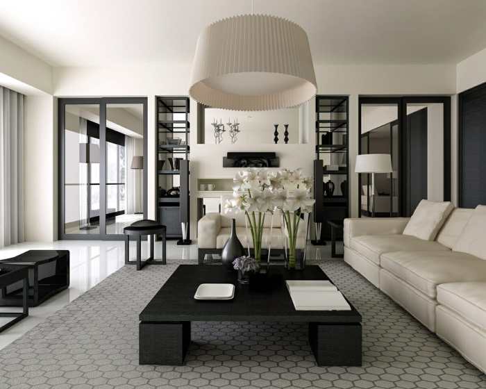 Black and white house interior design