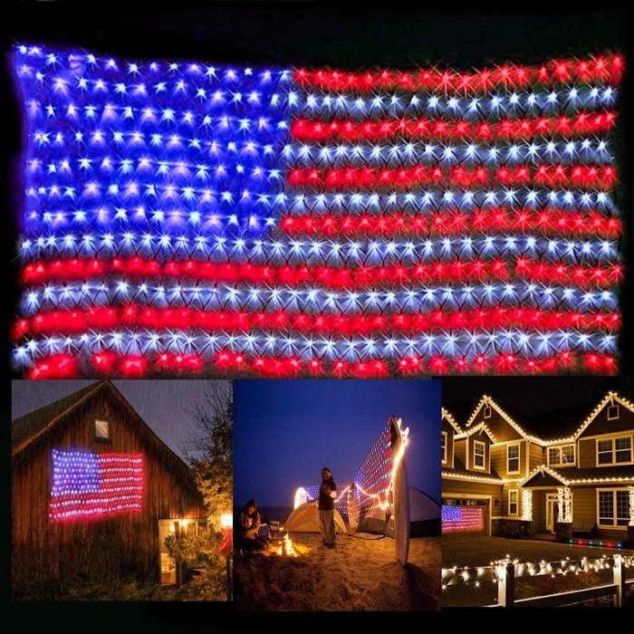 American flag lighted decoration