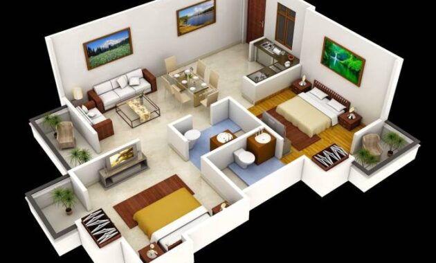 2 bedroom house interior design