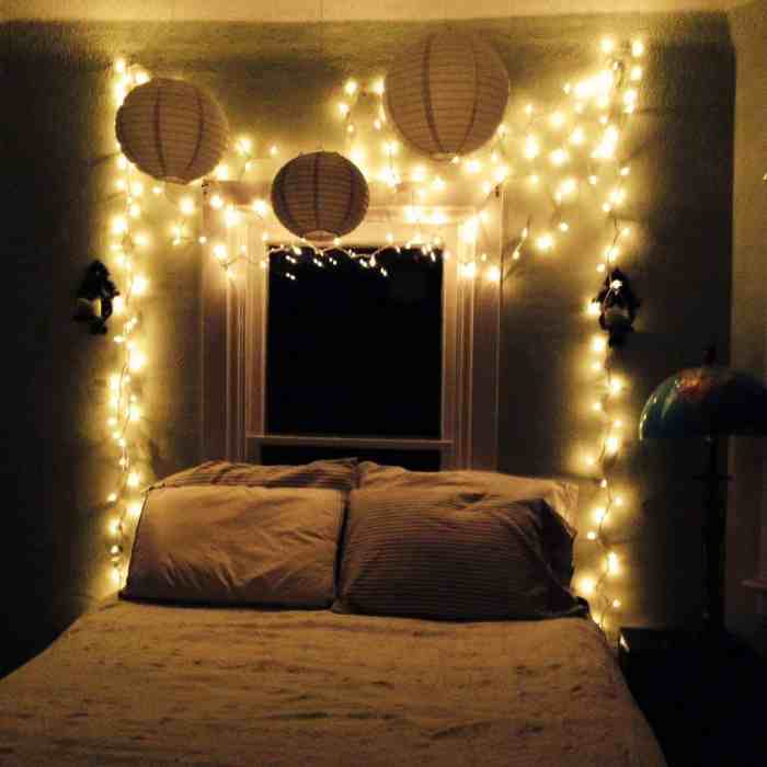 Bedroom decoration with led lights